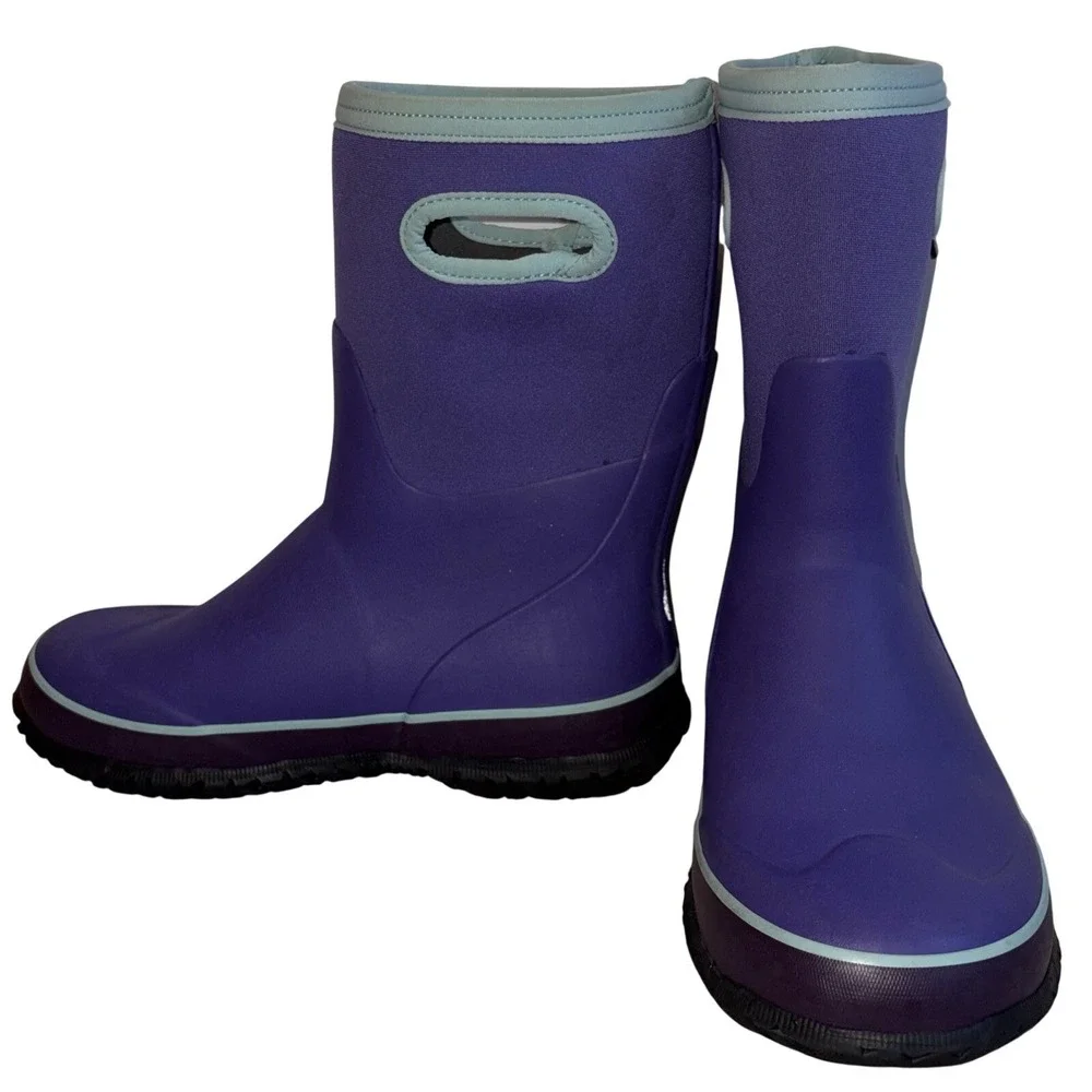Bogs Classic Tall Grasp Winter Rain Boots Youth Size 5 Waterproof Insulated EUC